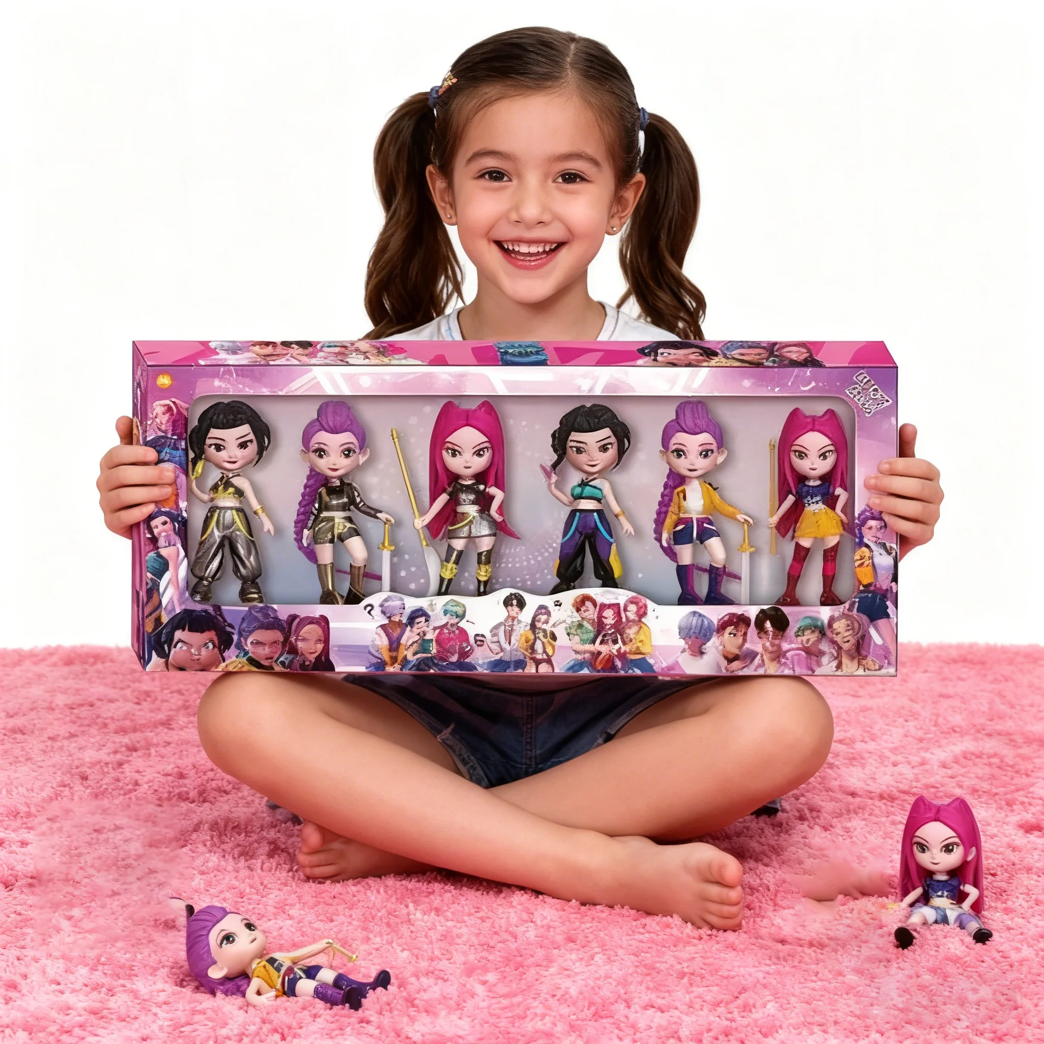 Kpop demon hunters anime periféricos coleção figura modelo brinquedo dos desenhos animados mesa de jogos decoração natal presente de ano novo