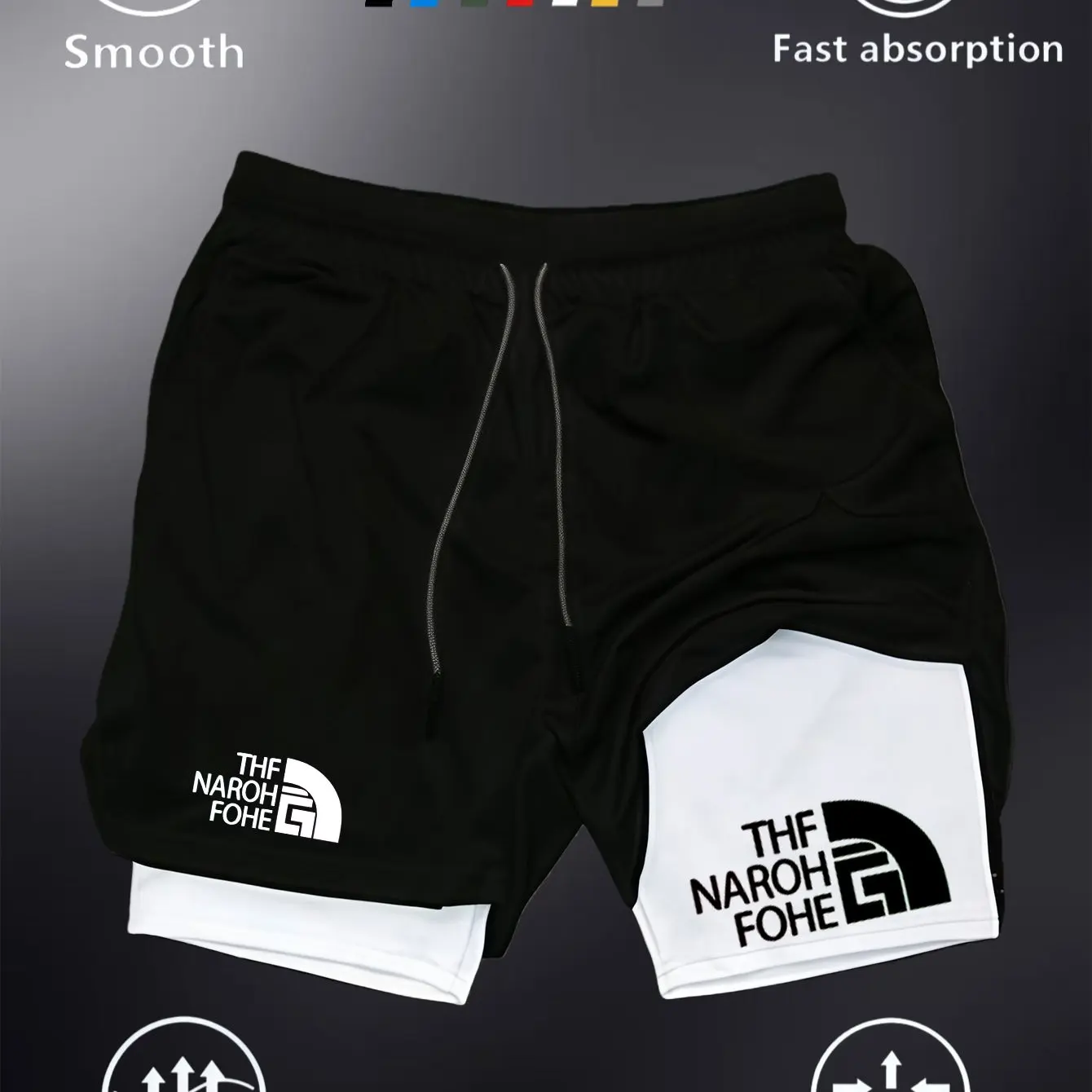 

Men's Two-in-one Sports Shorts Breathable Casual Quick-drying Double-layer Shorts Summer Running Sportswear Bottoms M-3XL