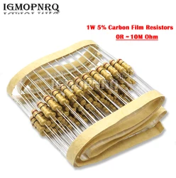 20PCS 1W ํ์ ํ๋ฆ ์ ํญ๊ธฐ 5% 1R-10M 1K 10K 4K7 20K 100K 200K 560K 1M 3M3 ์ด ์ปฌ๋ฌ ๋ง ์ ํญ 10R 47R 100R 220R 500R