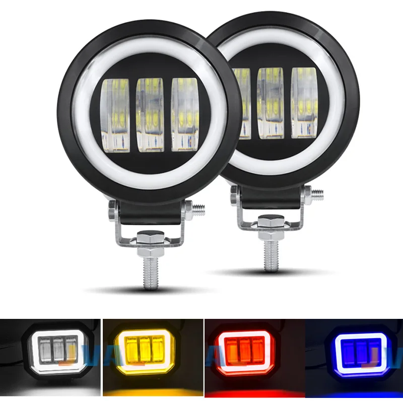 For Motorcycle SUV Car 4x4 Truck Offroad Driving Lights 6D Lens 4Inch Led Work Lamp 30W 12V 24V 6000K White Flood Beam 1/2PC