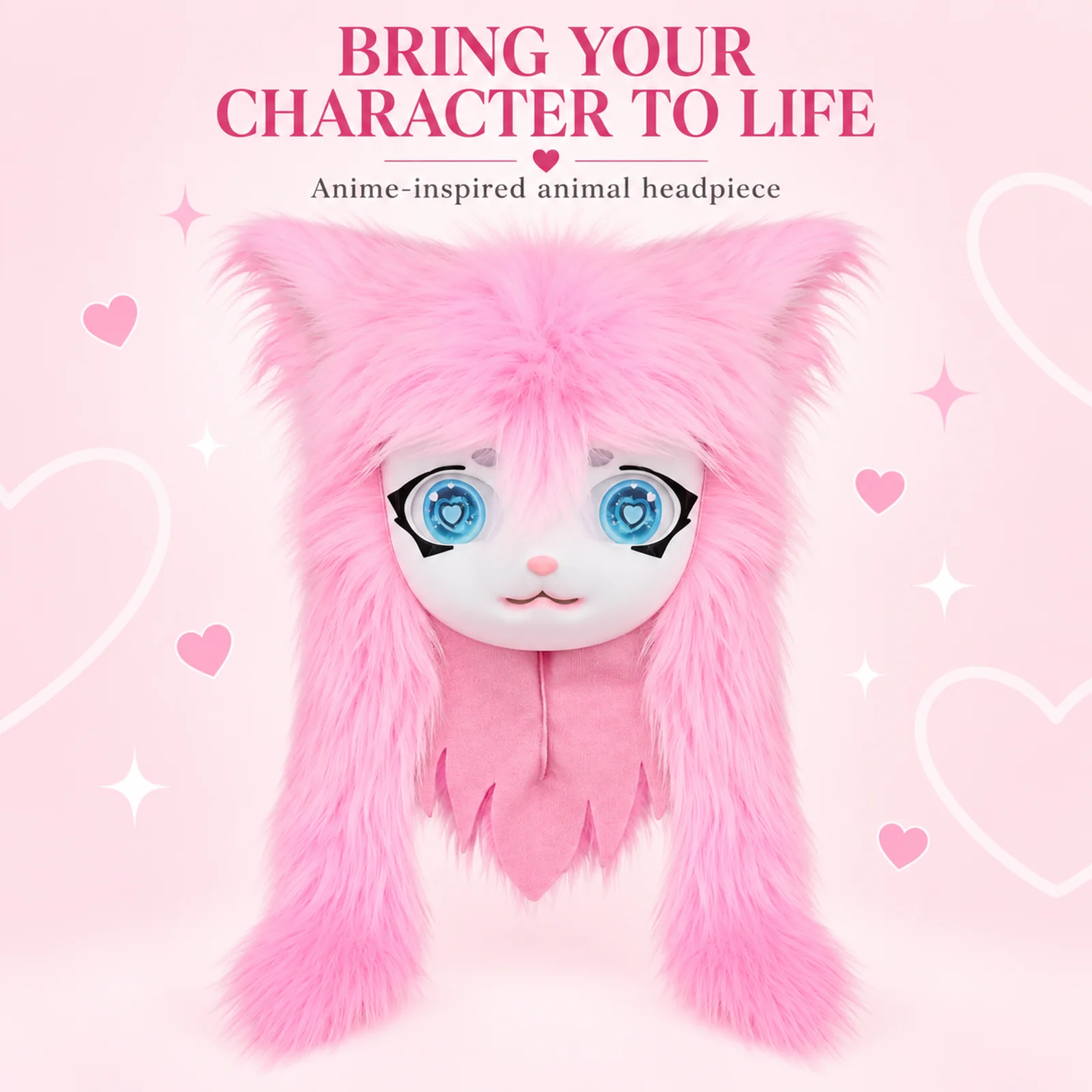 Anime Cosplay Eyes - Maska Kigurumi z futerkiem i kocimi