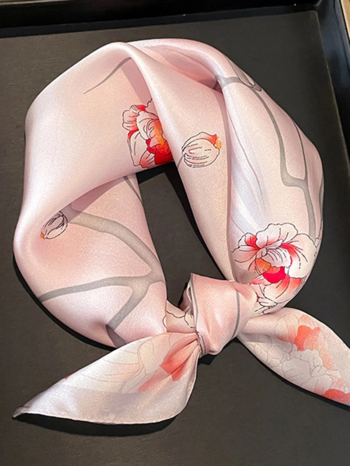 シルクスクエアスカーフ女性のファッショナブルな多用途春秋冬-00-桑シルクマママッチシャツラップスカーフ