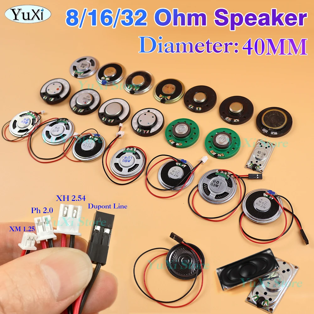 

1Pc Horn Loud Speaker 8 ohm Diameter 40MM 0.25W 0.5W 1W 2W Wireless Headphone Speaker 16 ohm 32 ohm 2Pin Termina Wire