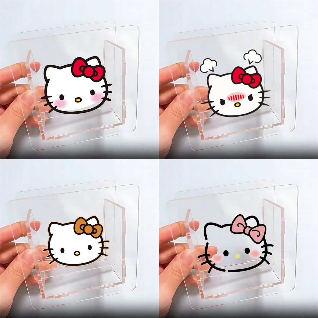 Hello Kitty Pen Holder Cute Cartoon Creativity Acrylic Pencil Desktop Large Capacity Student Stationery Cosmetic Storage Box