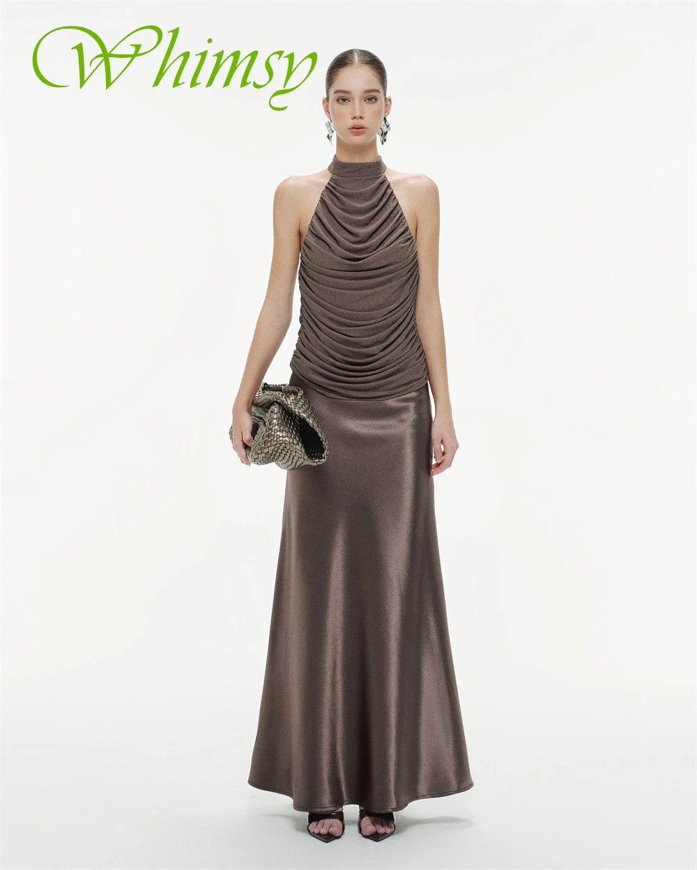 Customized Luxury Satin Backless Evening Dress Exquisite Halter Mermaid Prom Dresses Modern Sleeveless Special Occasion Gowns