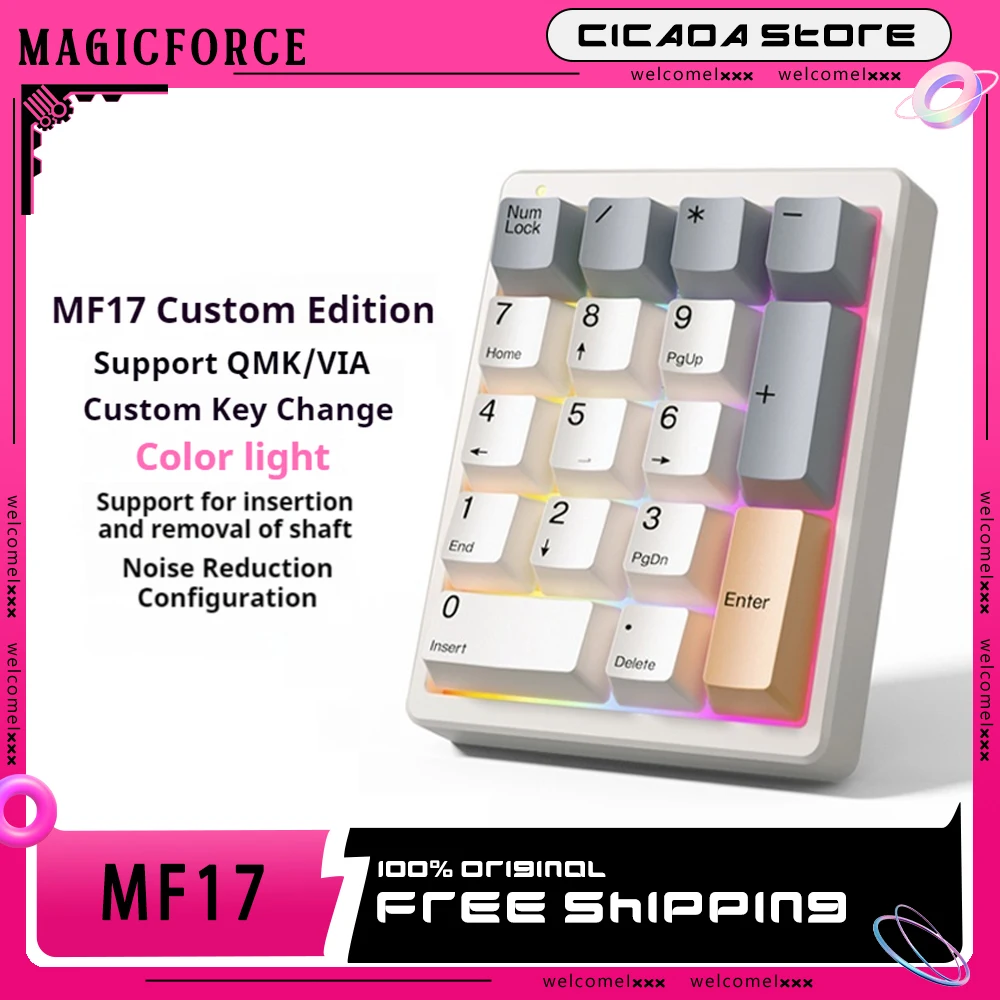 

Magicforce Mf17 Мини цифровые клавиатуры 17 клавиш Usb проводной Pbt игровой аксессуар для ПК портативный офисный калькулятор механические клавиатуры