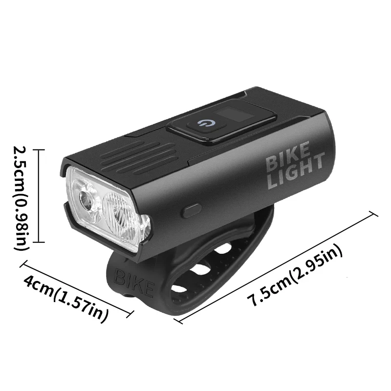 New 2*T6 strong light bike light built-in polymer battery digital power display waterproof compact bike headlight riding light