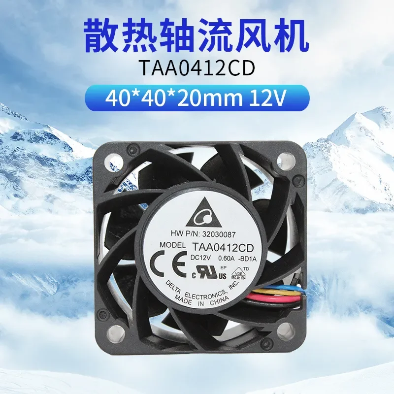 for Delta TAA0412CD 4020 12V 0.6A 4-wire PWM Temperature Control High Airflow Cooling Fan 40x20mm