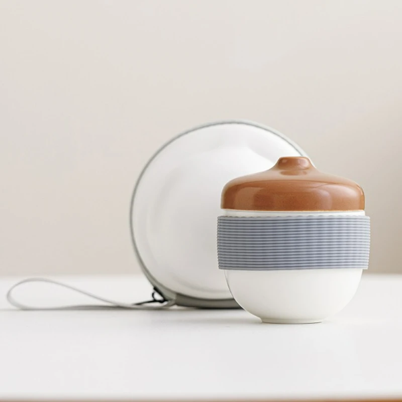 

Ceramic Tea Water Separation Office Cup Travel Tea Set Camping Portable Chinese Cup Kung Fu Cups Teacup Tea Ceremony Accessories