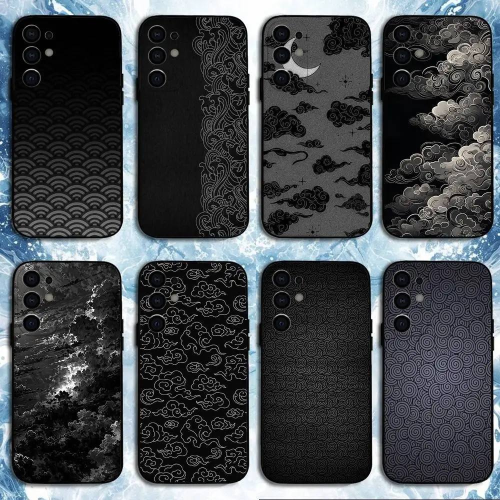 

Aesthetic Night Clouds Design Phone Case For Samsung S25,S24,S23,S22,S21,S20,Plus,Fe,Lite,Others Black Cover