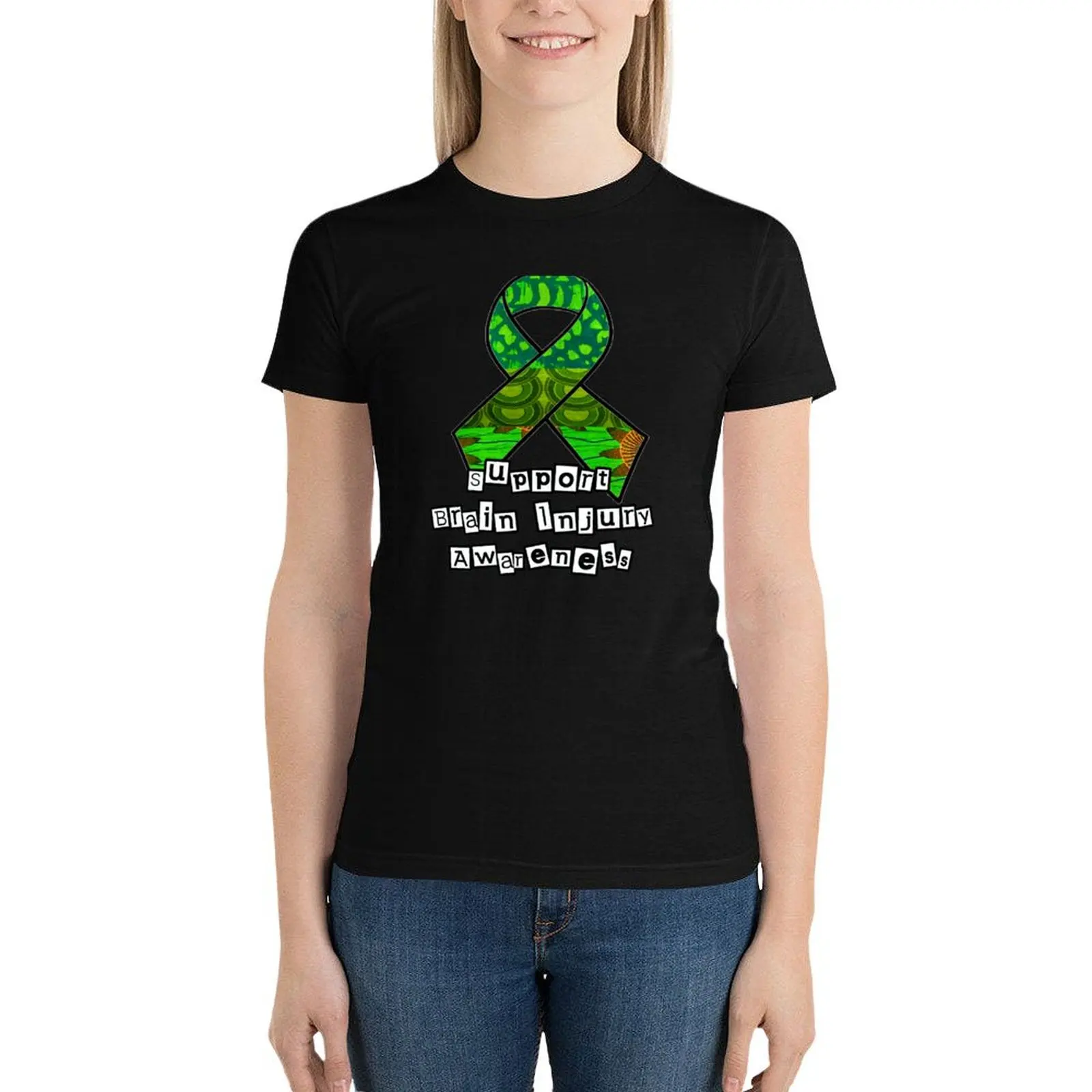 

Support Traumatic Brain Injury Awareness Ribbon T-Shirt summer tops shirts graphic tees t-shirt dress for Women graphic