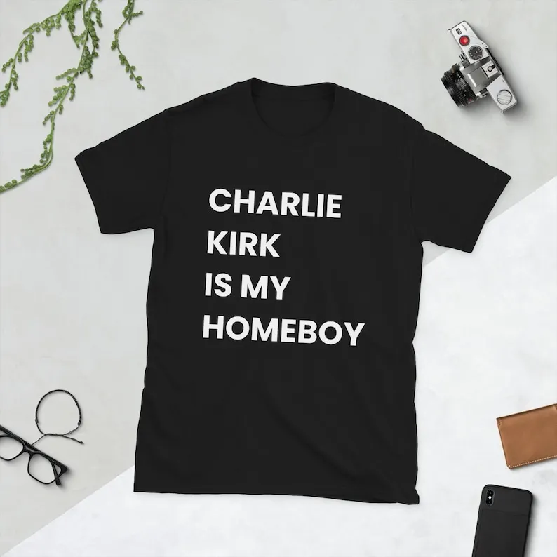

CHARLIE KIRK IS MY HOMΕBΟY RIP Charlie Kirk Short-Sleeve Cotton T-Shir Conservative Republican Tee Graphic T Shirts Men Clothing