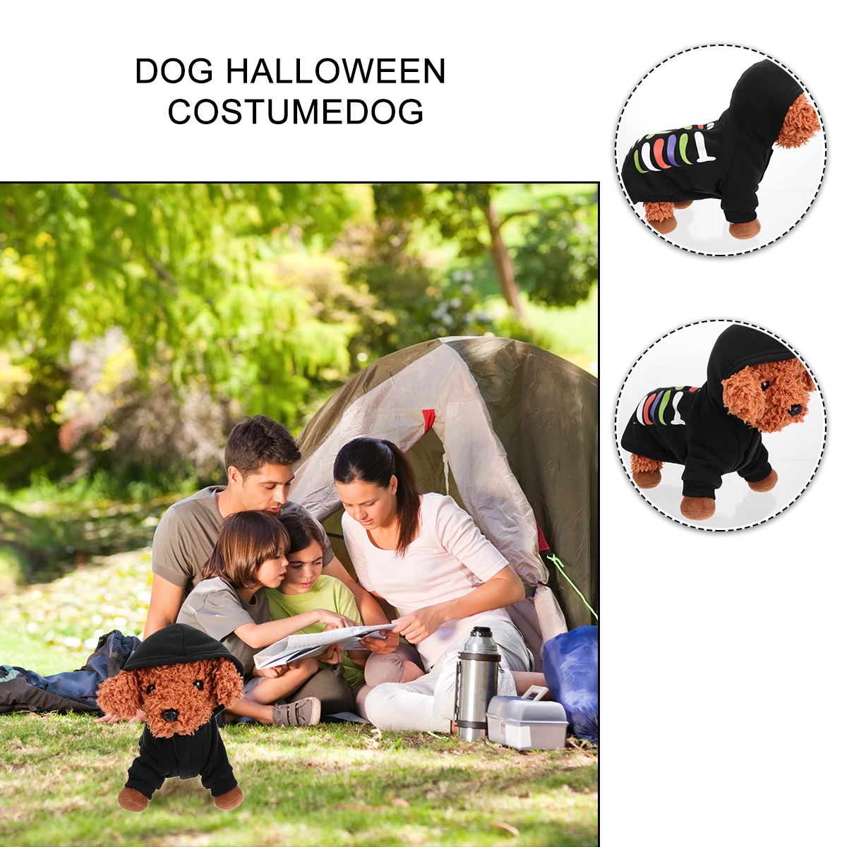 

Halloween Dog Hoodie Pet Cloth Costumes Party Clothing Warm Soft No Pilling Static Elastic Dog Jacket Large Size