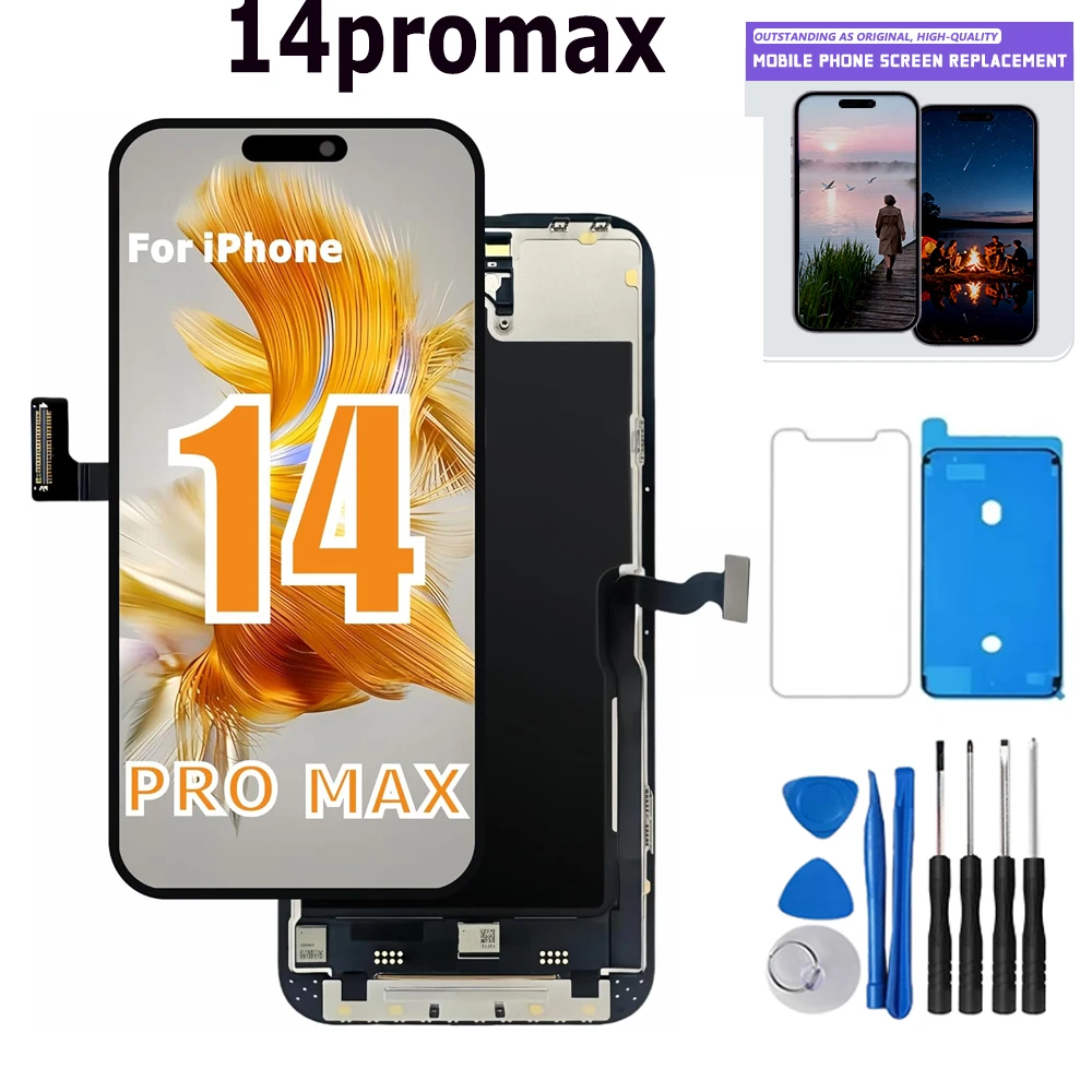 Écran OLED pour iPhone 14Promax Écran LCD Écran tactile Assemblage de numérisateur pour iPhone 14Promax Remplacement d'écran LCD A2651 A2894