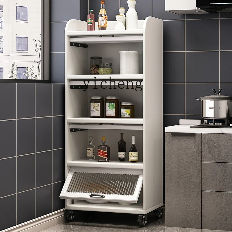Kitchen Storage Rack Mobile Dining Side Locker Dustproof Storage Cabinet