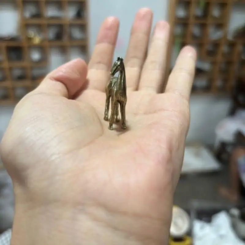 Brass Horse Figurine Sculpture Horse Statue Decorative Art Suitable For Home Living Room, Bar, Coffee Shop, Room Decor
