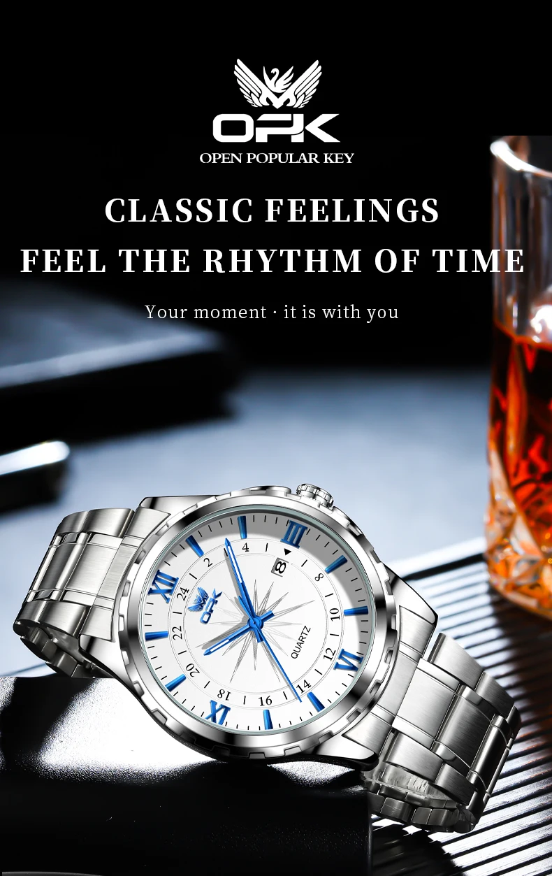 OPK 6003 Original Herrenuhren 3Bar Wasserdicht Leuchtende Herrenuhr Elegante Modische Geschäfts-Armbanduhren für Männer – Detail 1