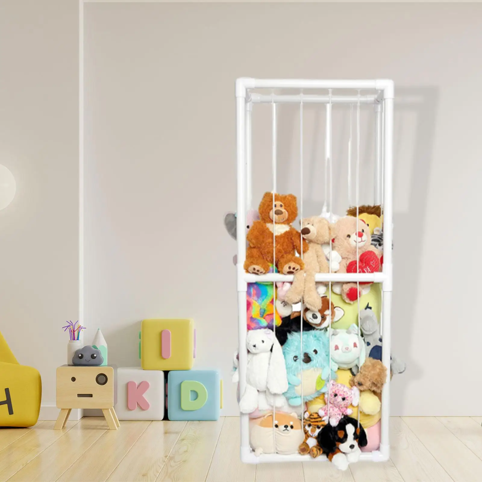 Stuffed Animals Zoo Storage Stuffed Animals Cage Plush Doll Storage Rack for Living Room Nursery Room Preschool Kids Room