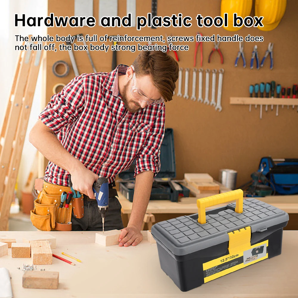 Hardware Plastic Toolbox Multi functional Handheld Thickened Large Capacity Storage Box Household Tool Box Organizer Case