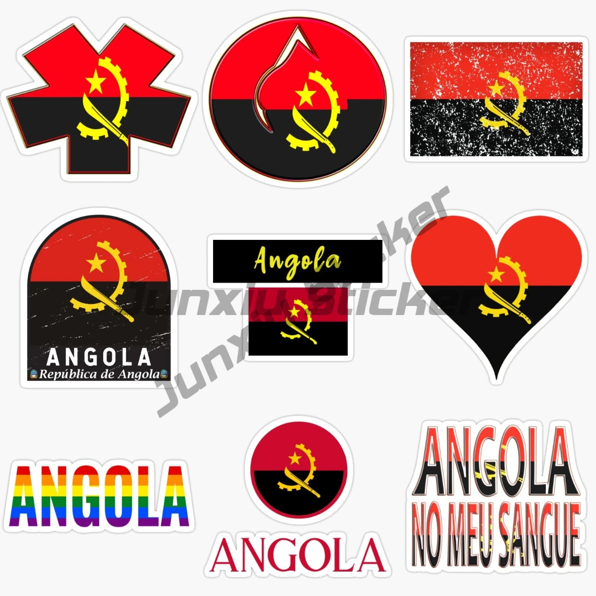 

ANGOLA Flag Vinyl Self-adhesive Sticker ANGOLA Map Window Bumper Premium Car Stickers Laptop Wall Accessories