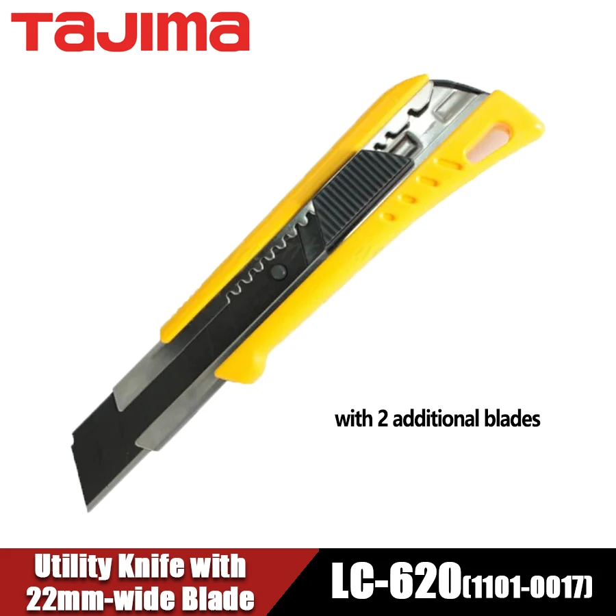 

TAJIMA LC-620 (1101-0017) Универсальный нож с автоматической кнопкой блокировки, лезвие шириной 22 мм, нож для обоев, режущие ручные инструменты