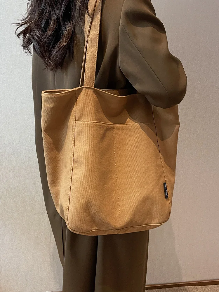 

Casual Canvas Tote Bag for Women 2025 New Style Commuter School Bag Leisure Large Capacity Single Shoulder Bag ILINX Brand