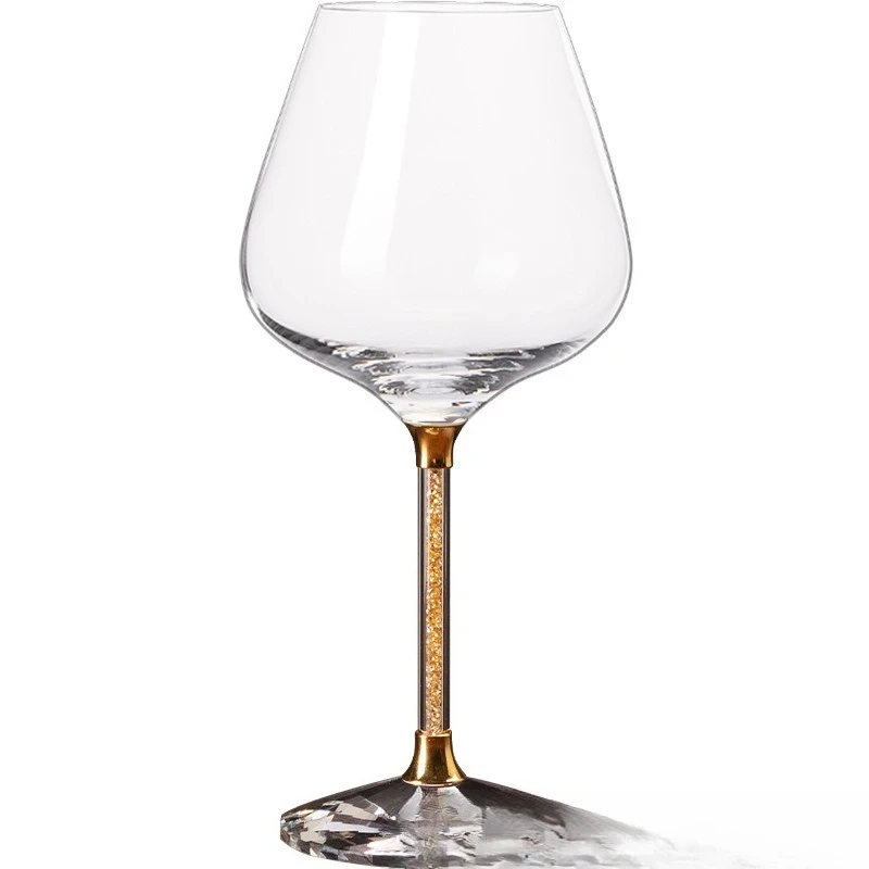 Creative high-end red wine glass crystal glass goblet household commercial wine glass rotating crystal cup holder cup set