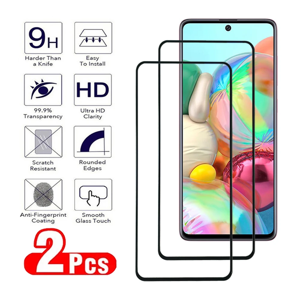 2Pcs For Samsung Galaxy A41 A42 A71 A72 A73 A51 A52 A53 A54 A55 Screen Protector Samsung S10E Note 10 Lite Tempered glass Film