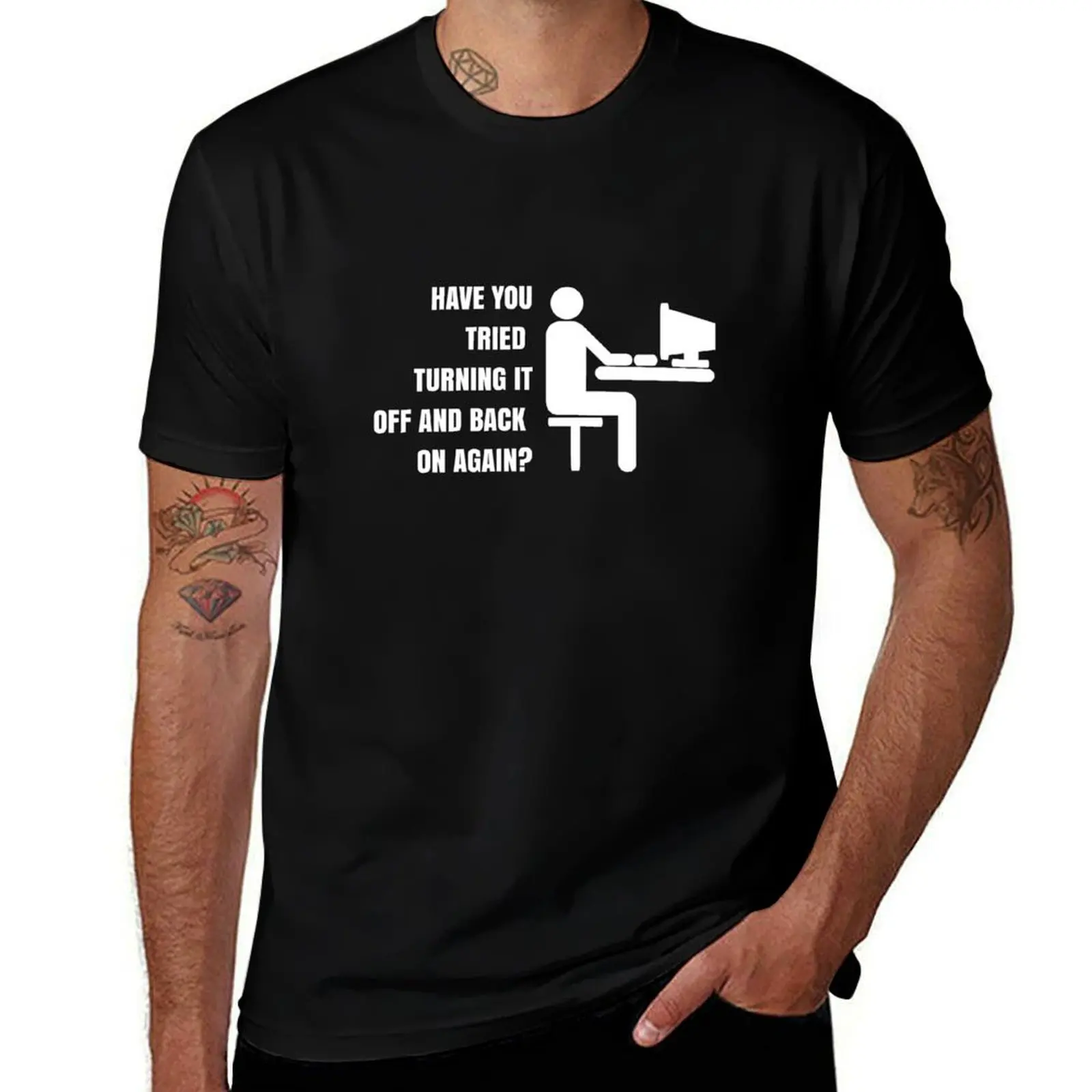 Have You Tried Turning it Off and Back On Again? T-Shirt Casual Breathable Short Sleeve Top T-Shirt