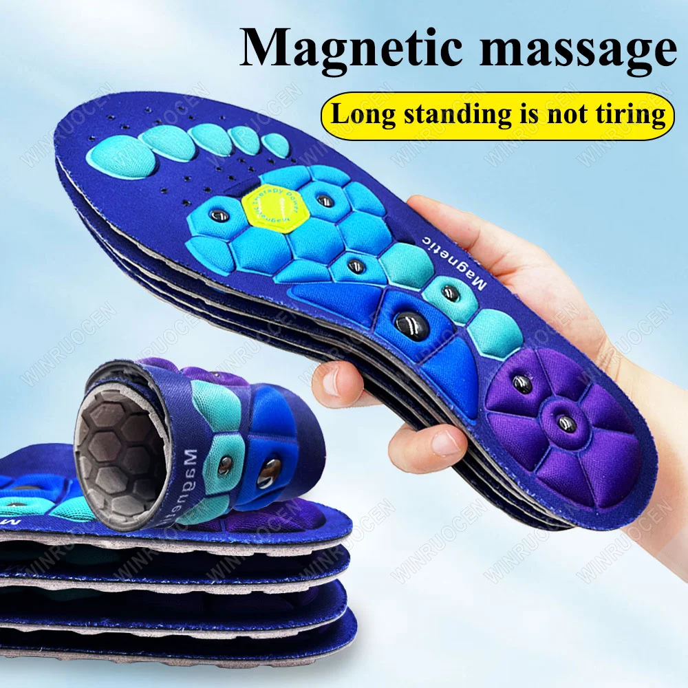

Sport Magnetic Therapy Massage Insoles for Shoes Foot Acupressure Soft Shock Absorption Deodorant Running Unisex Orthopedic Pads