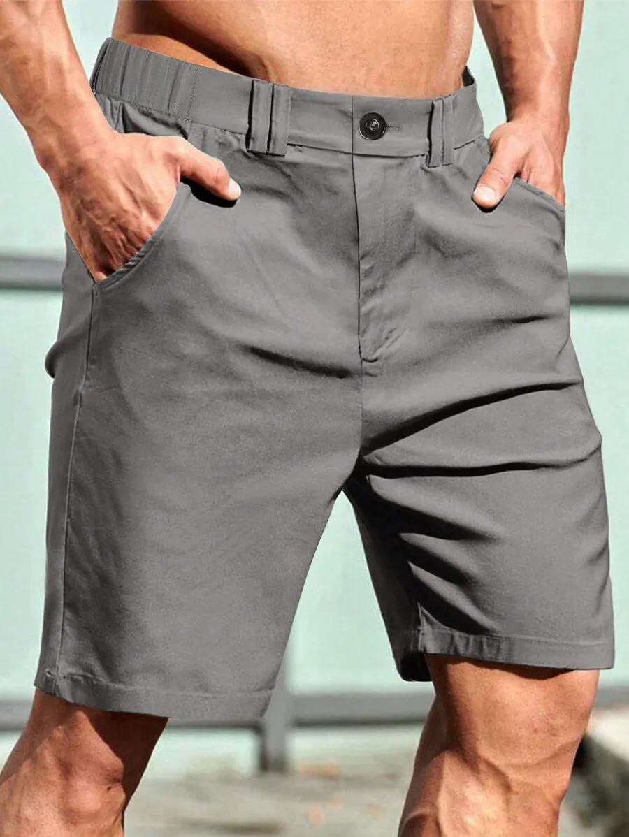 

Mens Solid Plain Shorts With Functional Pockets For Casual Daily Use And Gifting