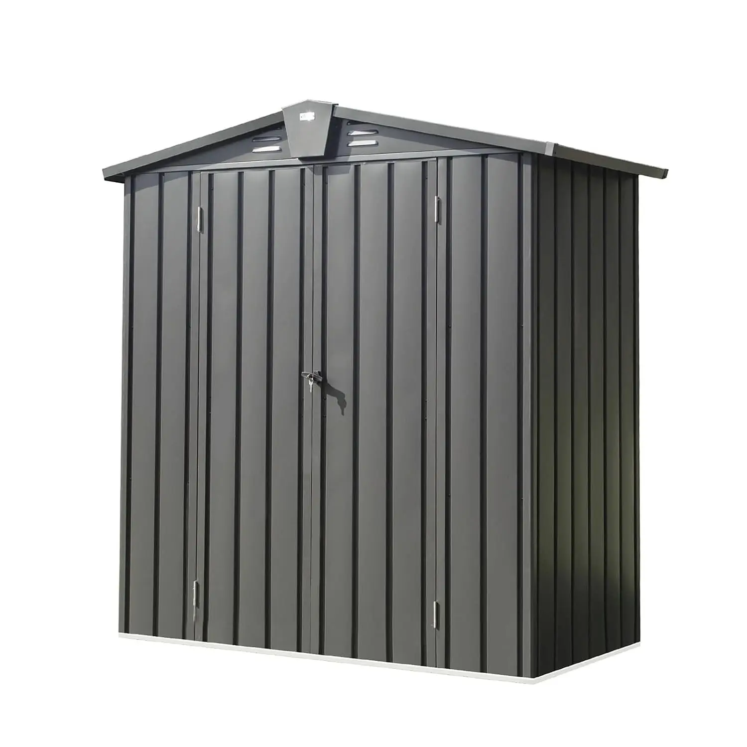 Small Outdoor Shed 5.7x3ft Galvanized Steel Tool Storage with Gable Roof & Lockable Doors for Patio Backyard Lawn, Customized