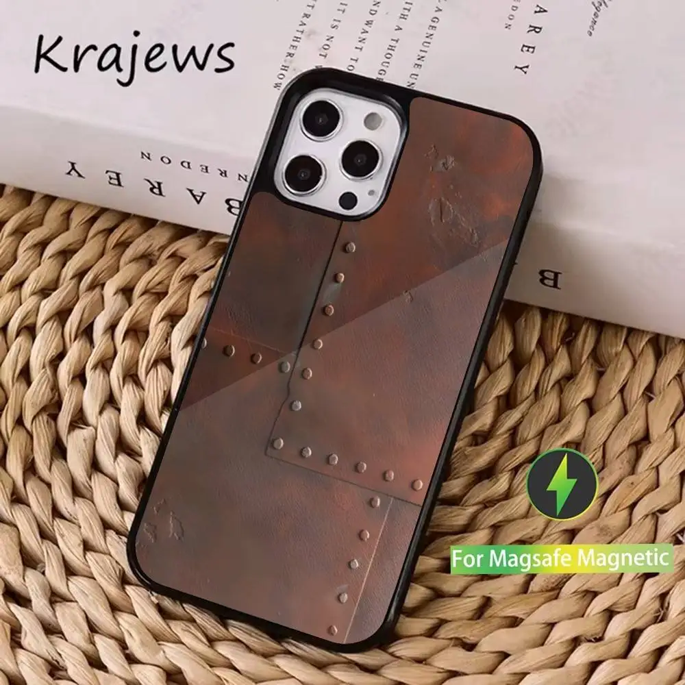 Rusty Retro Style Industrial Case For iPhone 16,15,14,17,13,12,11,Pro,Max,Plus,Mini, Magsafe,Magnetic Wireless Charging Case - Image 5