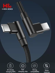 100W USB C To Type C 90 Degrees Data Cable USB-C Cable Phone Charger Fast Charging For iPhone15 Pro max plus Xiaomi Redmi huawei