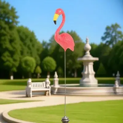 

Resin Flamingo Garden Ornament Lifelike Outdoor Decor for Yard Lawn Potted Plants Micro Landscaping Decoration Small Bonsai