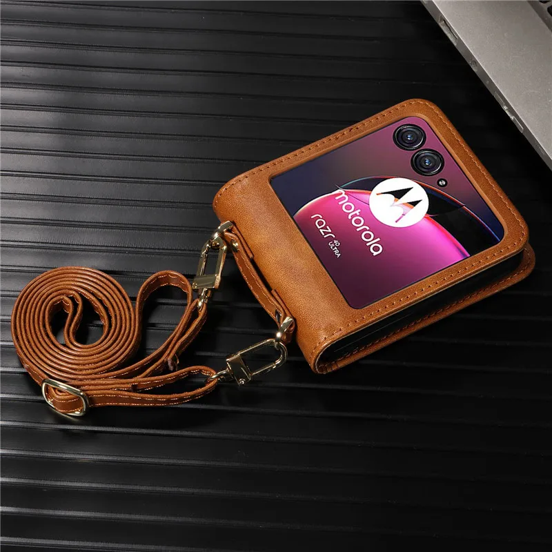 Multifunctional Card Wallet Crossbody Chain Leather Case For Motorola Razr 40 ultra Case For Moto Razr 40ultra Cover Razr40ultra