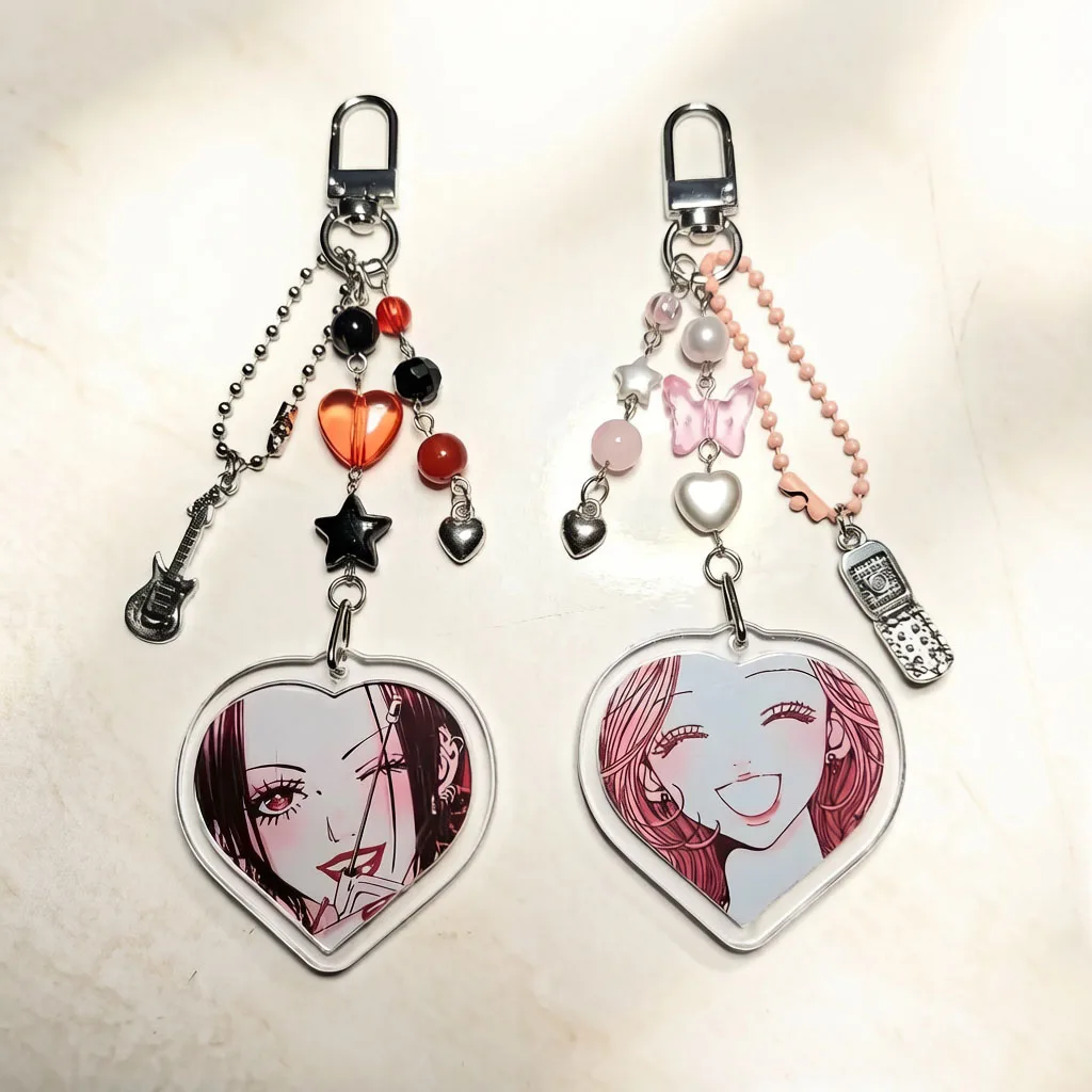 Handmade Nana Hachi matching keychain cute phone charms y2k