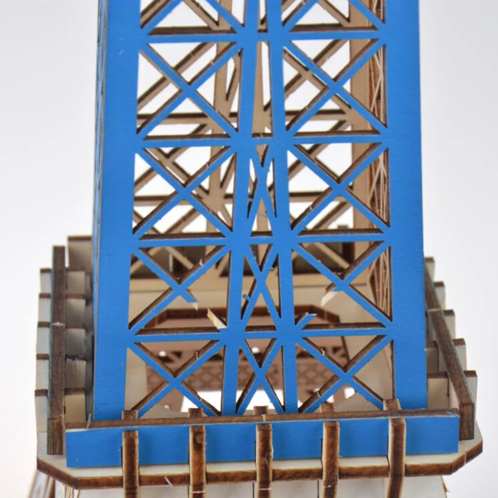 Holzpuzzles für Kinder, 3D-DIY-Gebäude, pädagogisches Puzzle, Eiffelturm, bunte Form, Spiel, Denkaufgabe, Holzmontage