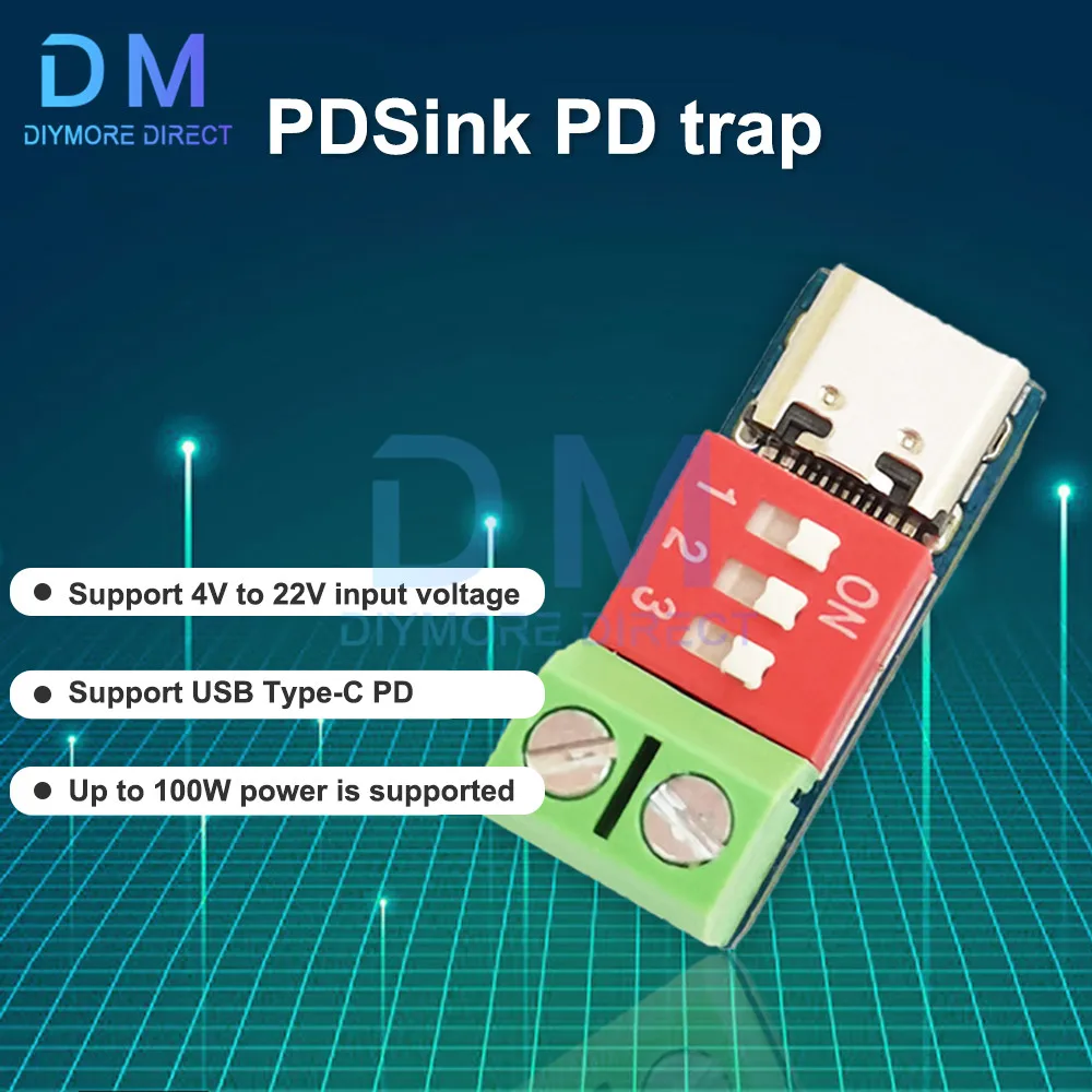 USB-C PD Trigger Board Module PD/QC Decoy Board Fast Charge USB Type-c to 12v High Speed Charger Power Delivery Boost Module