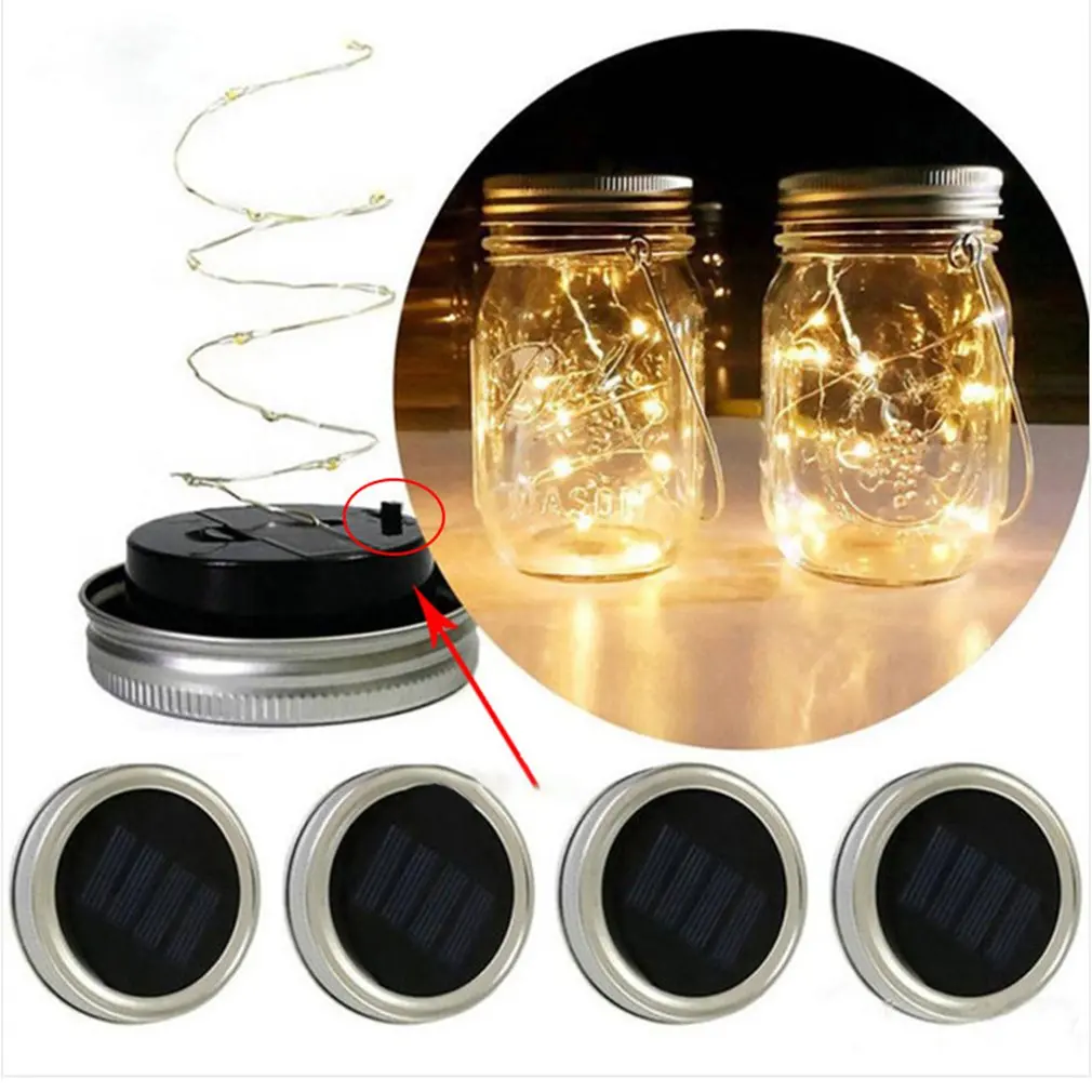 Lampada solare per barattolo di vetro decorazione lanterna cortile onda bottiglia luce utilizzata ovunque all'interno o all'esterno pieghevole resistente alle intemperie