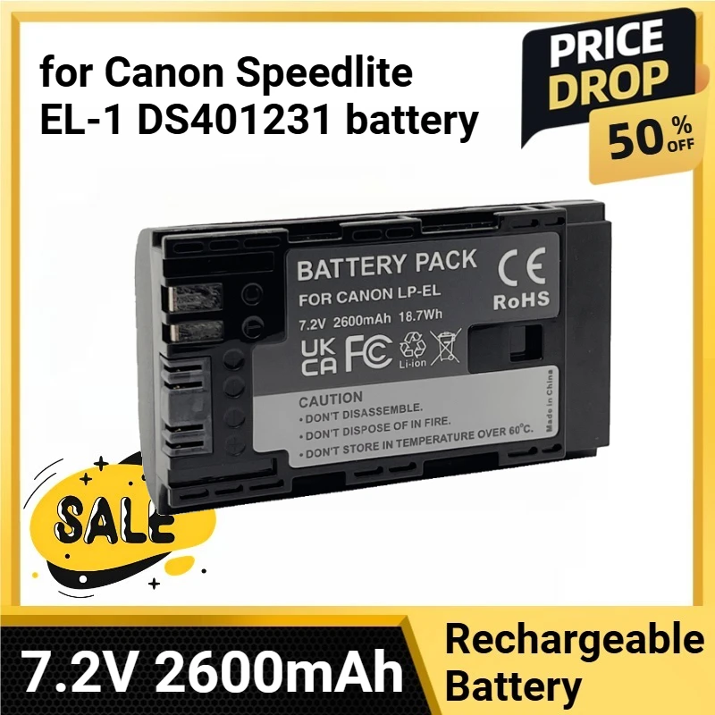 

LP-EL Strobe Lighting Battery 7.2V 2600mAh for Canon Speedlite EL‑1 DS401231