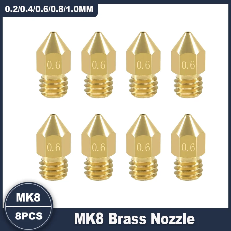 0.4/0.6mm MK8 Extruder Nozzle 3D Printer Nozzle for Creality Ender 3/3 Pro/3 V2, Ender 5/5 Pro, CR-10/10S, Makerbot, 3D Printer