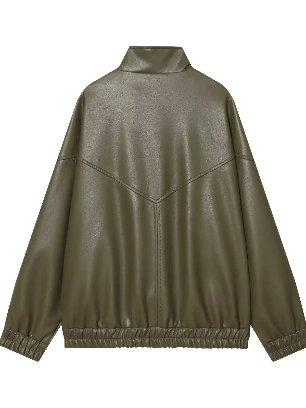 Vintage 2026 Fall Winter Brown Business Casual Faux Leather Women Jackets Chic Vintage Spliced Zipper Christmas Ladies Jackets