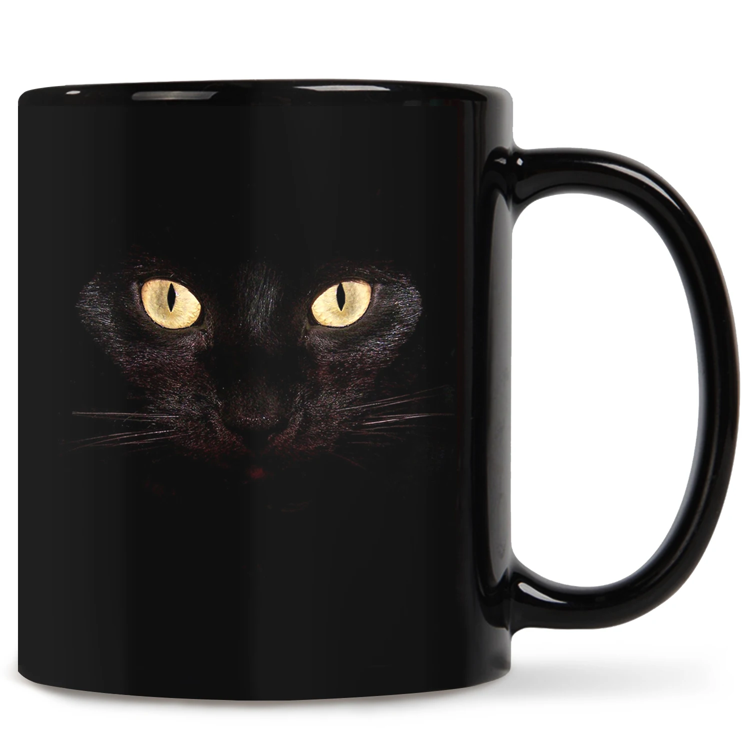 1pc, Black Cat Coffee Mug 11oz -Playful Design - Heartwarming Gift for Cat Lovers, Birthday, Valentines or Halloween Celebration