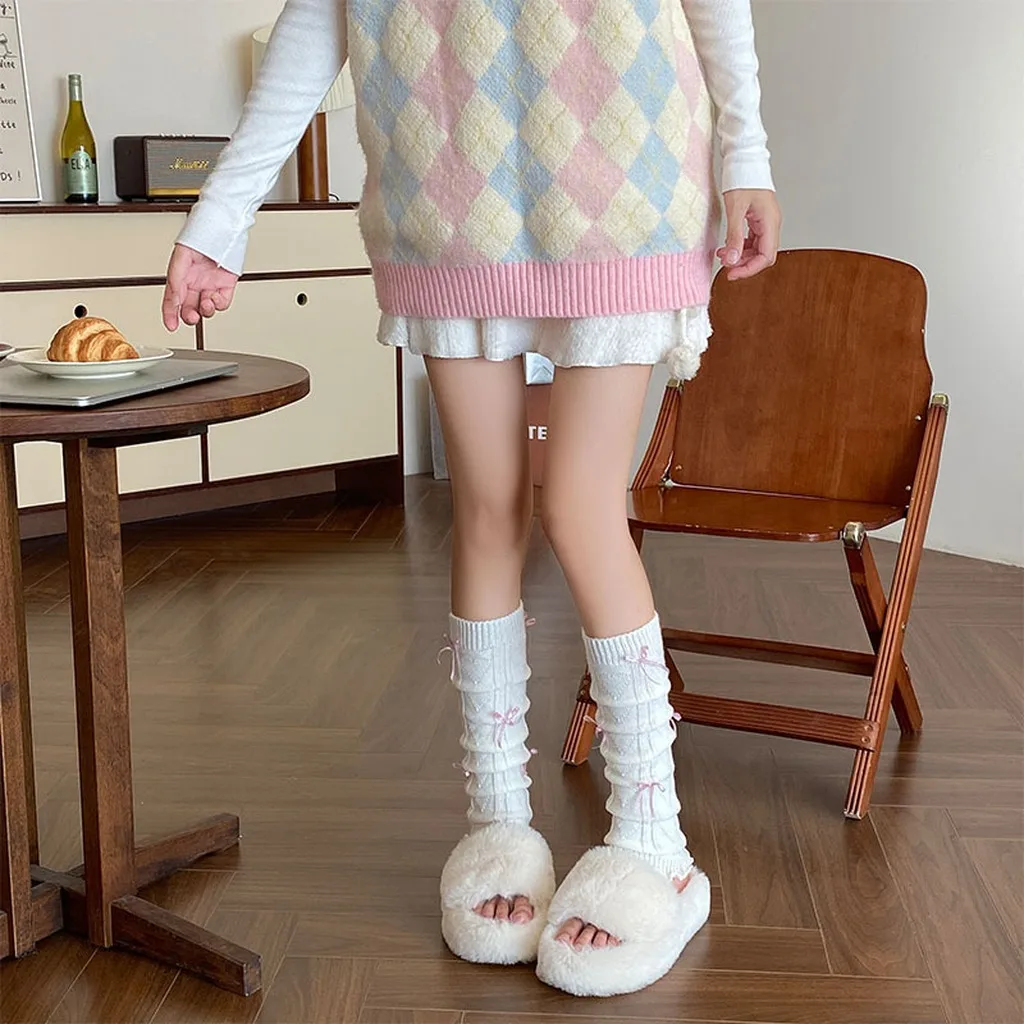 Women Leg Warmers Ruffled Japanese Ballet Leg Warmers Mid Calf Leg Warmers Mid Calf Calf Sock Covers For Ballet Outfits Mary - view 4