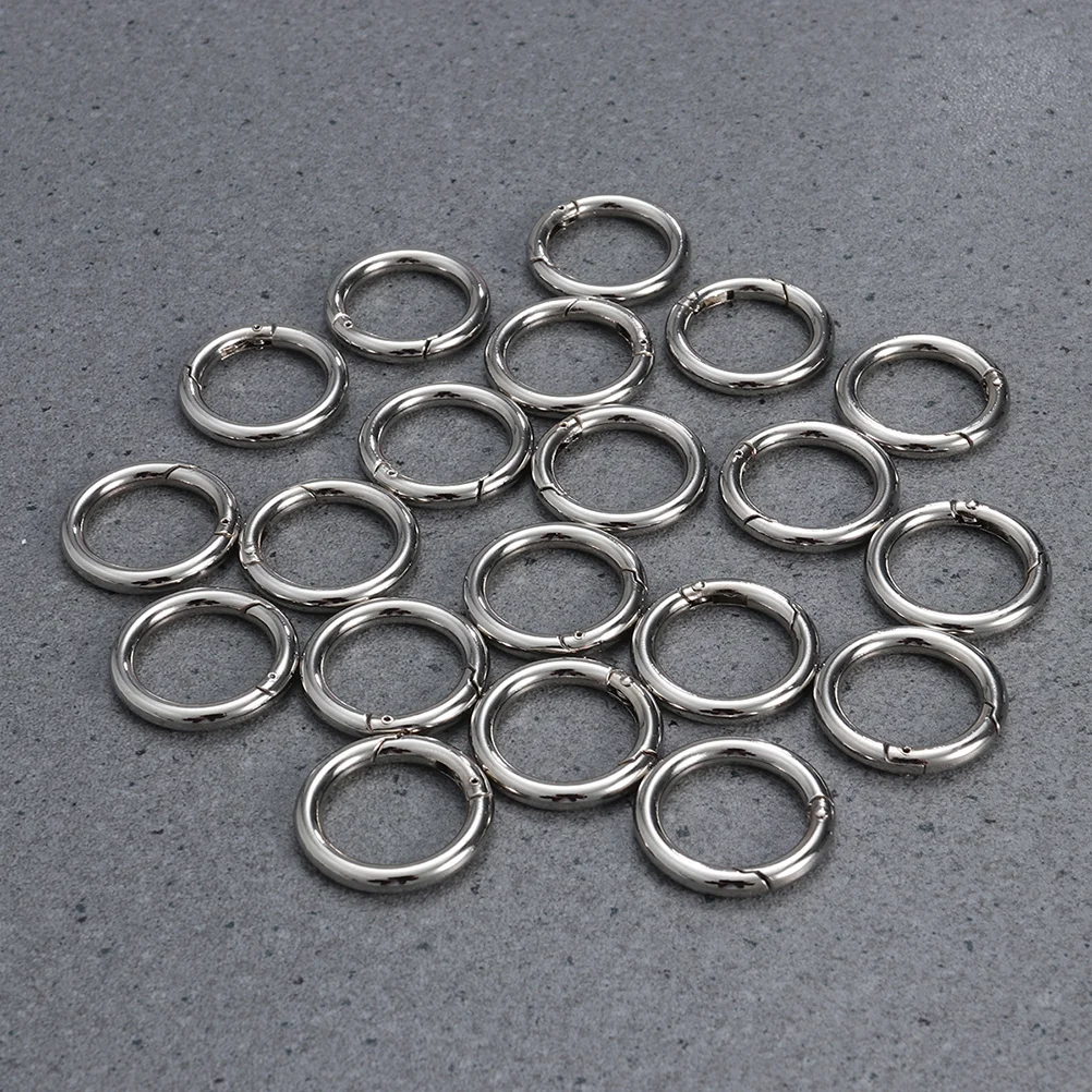 20 Pcs Zinc Alloy Open Jump Rings Split Key Ring Polished Plated Spring Rings Jewelry Making Findings 40x28MM (Silver)