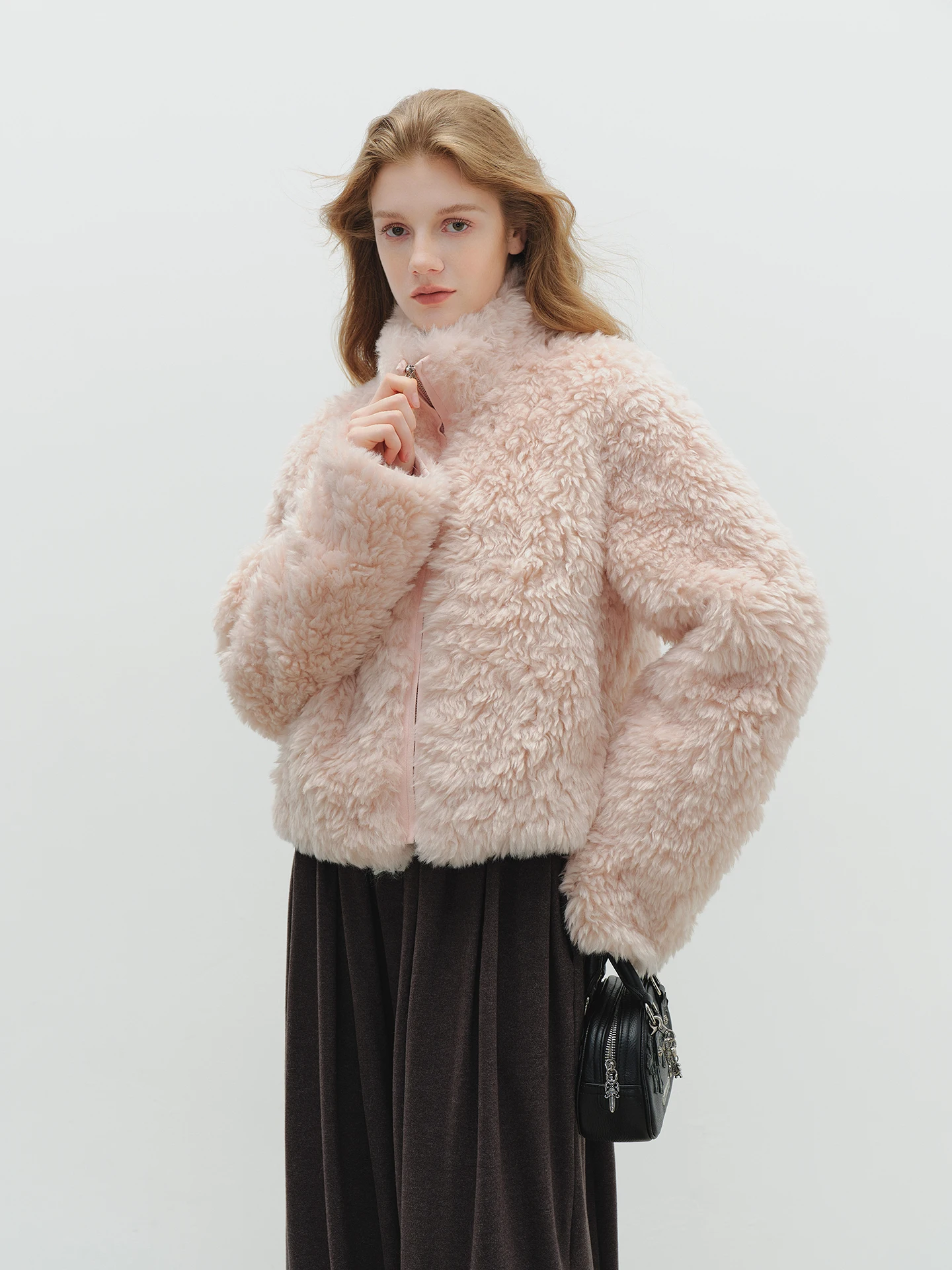 

Женская модная верхняя одежда BBeginning f-Sugar: короткая куртка с маленьким воротником, экологичная, теплая, в корейском стиле, на молнии