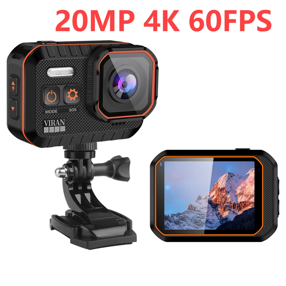 4K Ultra HD Action Camera 20MP 4K 60FPS With Remote Control Screen Waterproof Drive Recorder Sports Camera Helmet Action Cam