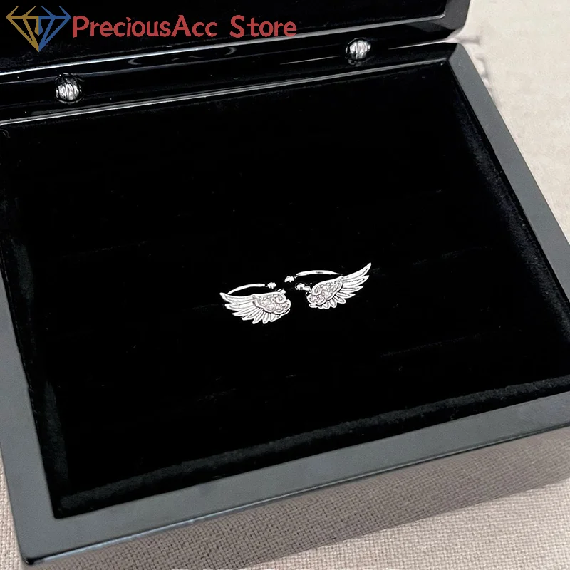 Angel Wings Ear Cuff Earrings Vintage Zircon Jewelry For Couples Women Birthday Gift