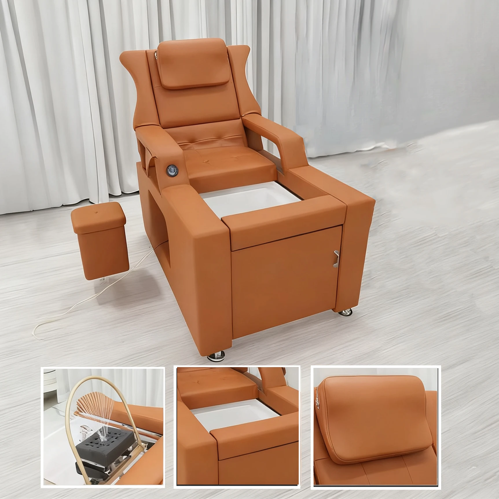

Electric Massage Shampoo Bed And Pedicure Chairs With Ceramic Basin Customizable Colors Exterior Use